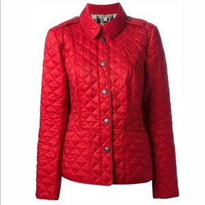 Burberry Diamond quilted jacket in Red in a size 4